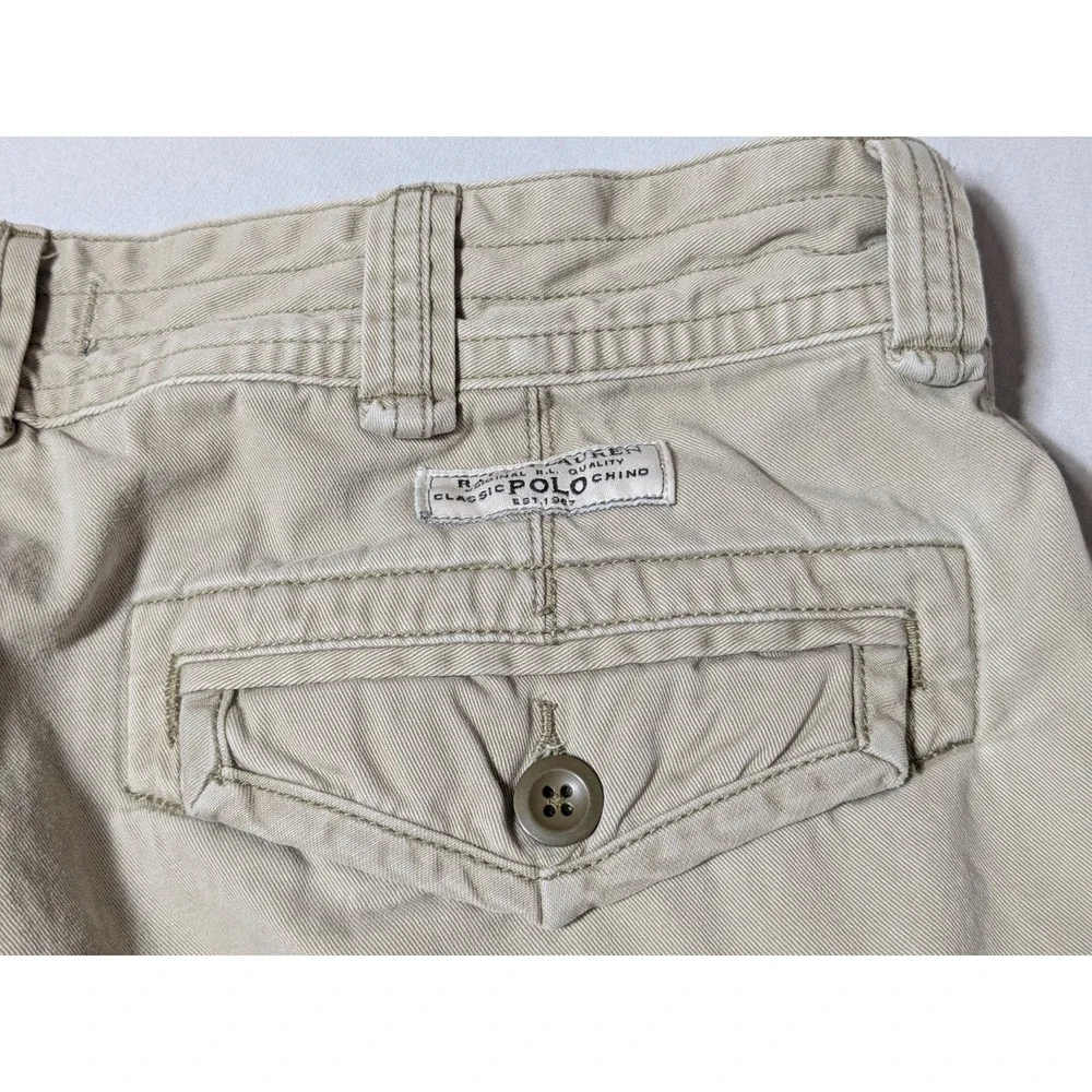 Polo Ralph Lauren‎ Classic Polo Chino Khaki Well Worn Cargo Shorts - Men 34